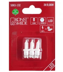3 Ampoule Led De Rechange Pour Guirlandes Electriques 3V, 0,06W
