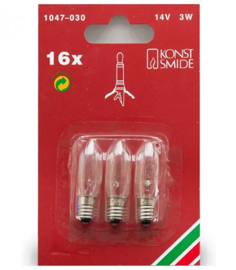 3 Ampoules De Rechange 14V, 3W Pour Chandelier De Noël 16 Lampes