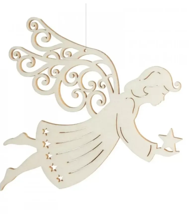 Ange De Noël A Suspendre En Feuille D'Erable, 14 Cm