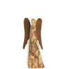 Ange De Noël En Bois Avec Ailes Metal, 9 Cm