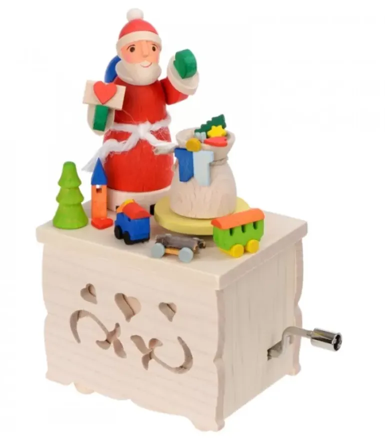 Boite A Musique Enfant A Manivelle, Père Noël Et Jouets