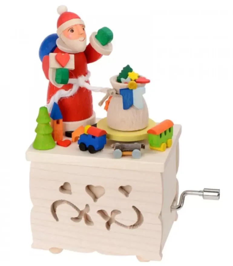 Boite A Musique Enfant A Manivelle, Père Noël Et Jouets