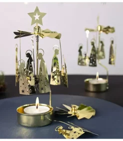 Bougeoir Carrousel Crèche Doree Nativite