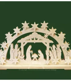 Bougeoir Electrique Led Crèche Lumineuse En Bois