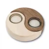 Bougeoir En Bois A 2 Bougies Yin-Yang
