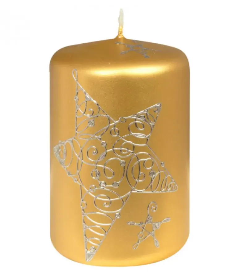 Bougie Décorative De Noël Avec Etoile, 9 Cm