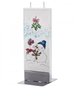 Bougie De Noël Couple Bonhomme De Neige