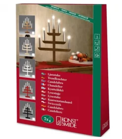 Chandelier 7 Branches En Bois De Chene Huile, 46 Cm