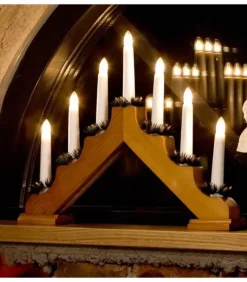 Chandelier De Noël 7 Branches Bois De Chene