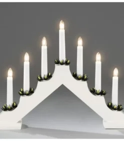 Chandelier De Noël Blanc, 7 Branches