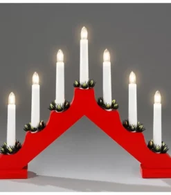 Chandelier De Noël Rouge À 7 Branches