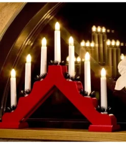 Chandelier De Noël Rouge À 7 Branches