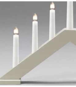 Chandelier Scandinave En Bois, Laque Beige Mat