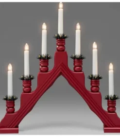 Chandelier Suedois Rouge À 7 Branches