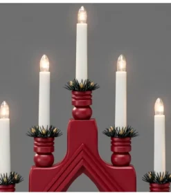 Chandelier Suedois Rouge À 7 Branches