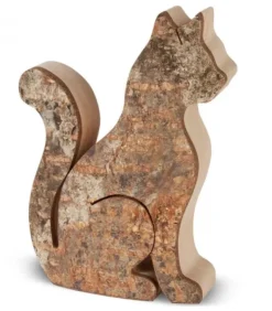 Chat En Bois Assis, 8,5 Cm