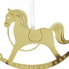 Cheval A Bascule Design En Metal Dore A Suspendre