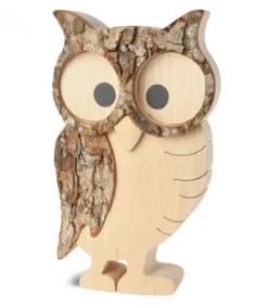 Chouette Hulotte En Bois, 14 Cm