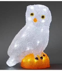 Chouette Lumineuse Led En Acrylique, 27 Cm