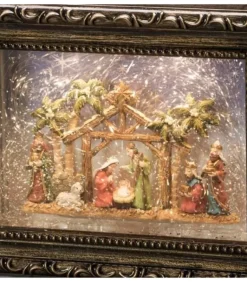 Crèche De Noël Lumineuse, Effet Neige