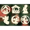Décorations Bois Pour Sapin De Noël, 6 Crèches Et Anges - Set N° 3