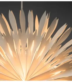 Etoile Lumineuse Electrique En Papier A Suspendre, Blanche, 60 Cm