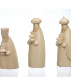 Figurines Bois Pour Crèche De Noël, Les Trois Rois Mages, 12 Cm