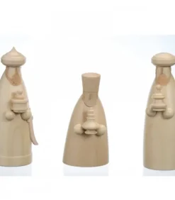 Figurines Bois Pour Crèche De Noël, Les Trois Rois Mages, 12 Cm