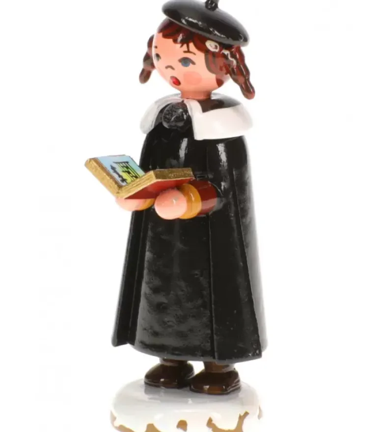 Fillette Chanteuse Avec Livre De Chants- Village De Noël Miniature