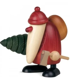 Grand Père Noël Et Sapin, 19 Cm
