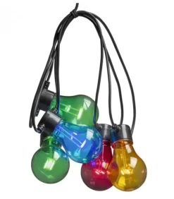 Guirlande Lumineuse De Terrasse 10 M Extensible, 10 Ampoules Multicolores