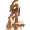 Jesus, Marie Et Joseph En Ecorce De Bois, Grande Taille 21 Cm