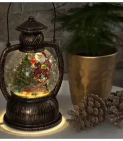 Lanterne À Neige Boule A Led, Père Noël, 20 Cm
