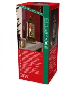 Lanterne De Noël À Neige Avec Père Noël, 27 Cm