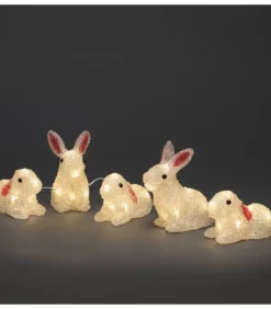 Lapins Lumineux 14 Cm En Acrylique, 40 Diodes Blanc Chaud
