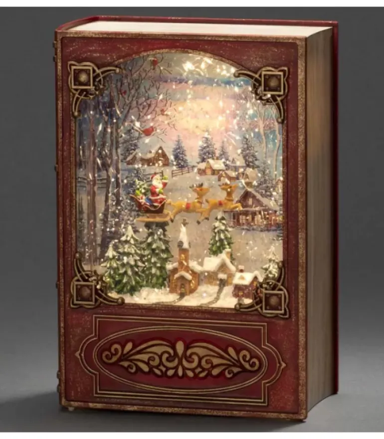 Livre De Noël Lanterne À Neige, Père Noël Dans Un Traineau