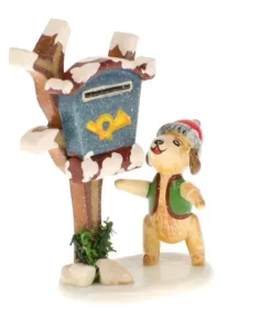 Livreur De Journaux, Chien - Village De Noël Miniature