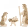 Marie, Joseph Et Enfant Jesus En Ecorce De Bois, 10 Cm