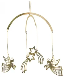 Mobile De Noël A Suspendre, Anges Dores Volants Et Etoiles