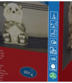 Panda Lumineux Led 27 Cm En Acrylique, 40 Diodes Blanc Chaud