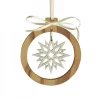 Pendentif En Bois D'Olivier Motif Cristal De Neige N°1