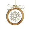 Pendentif En Bois D'Olivier Motif Cristal De Neige N°3