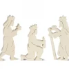 Personnages De Crèche, Rois Mages Bois Naturel, 10 Cm