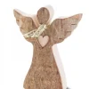 Petit Ange De Noël En Bois, Avec Coeur Et Echarpe, 6,5 Cm