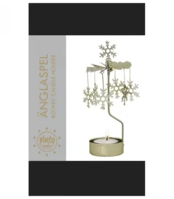 Photophore Noël Flocons De Neige Dores