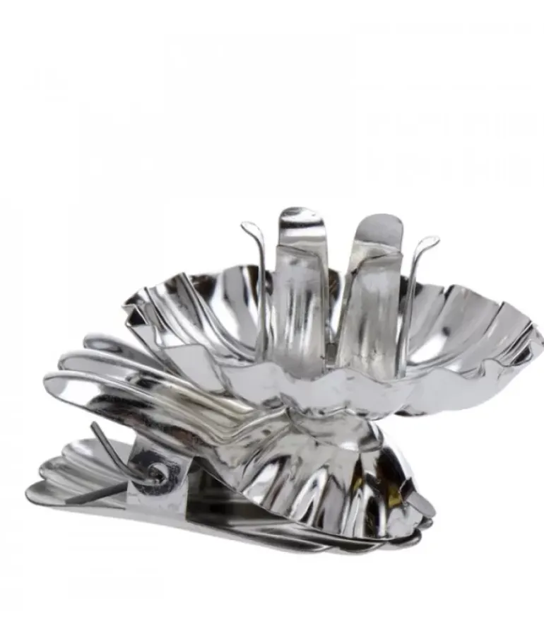 Pince A Bougie Pour Sapin En Metal Argente