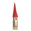 Père Noël En Bois Avec Nez Rouge Et Bonnet En Feutre, 15 Cm