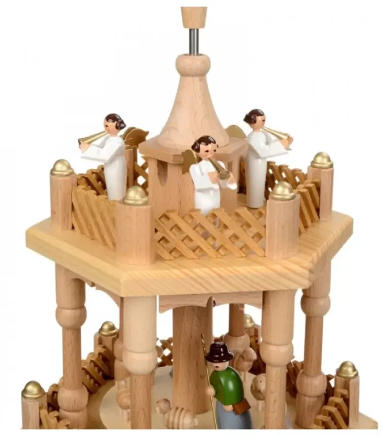 Pyramide De Noël 2 Etages Avec Personnages Couleur