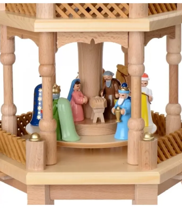 Pyramide De Noël 2 Etages Avec Personnages Couleur