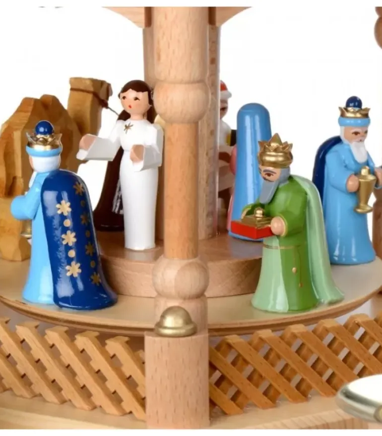 Pyramide De Noël 2 Etages Avec Personnages Couleur